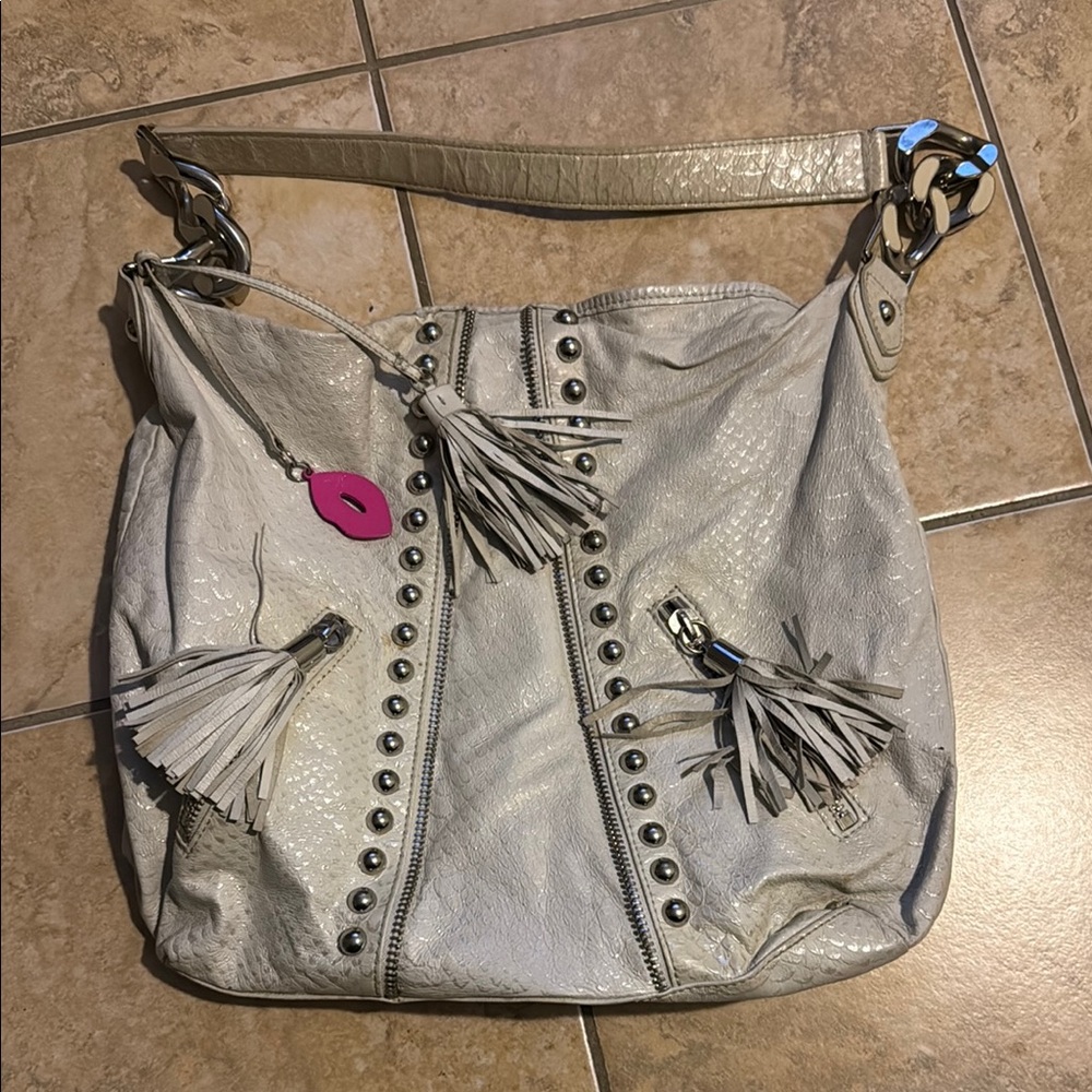 Silver Betsy Johnson  Studded Women's shoulder Bag